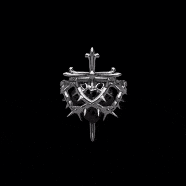 Cross & Heart Ring - 925 SILVER