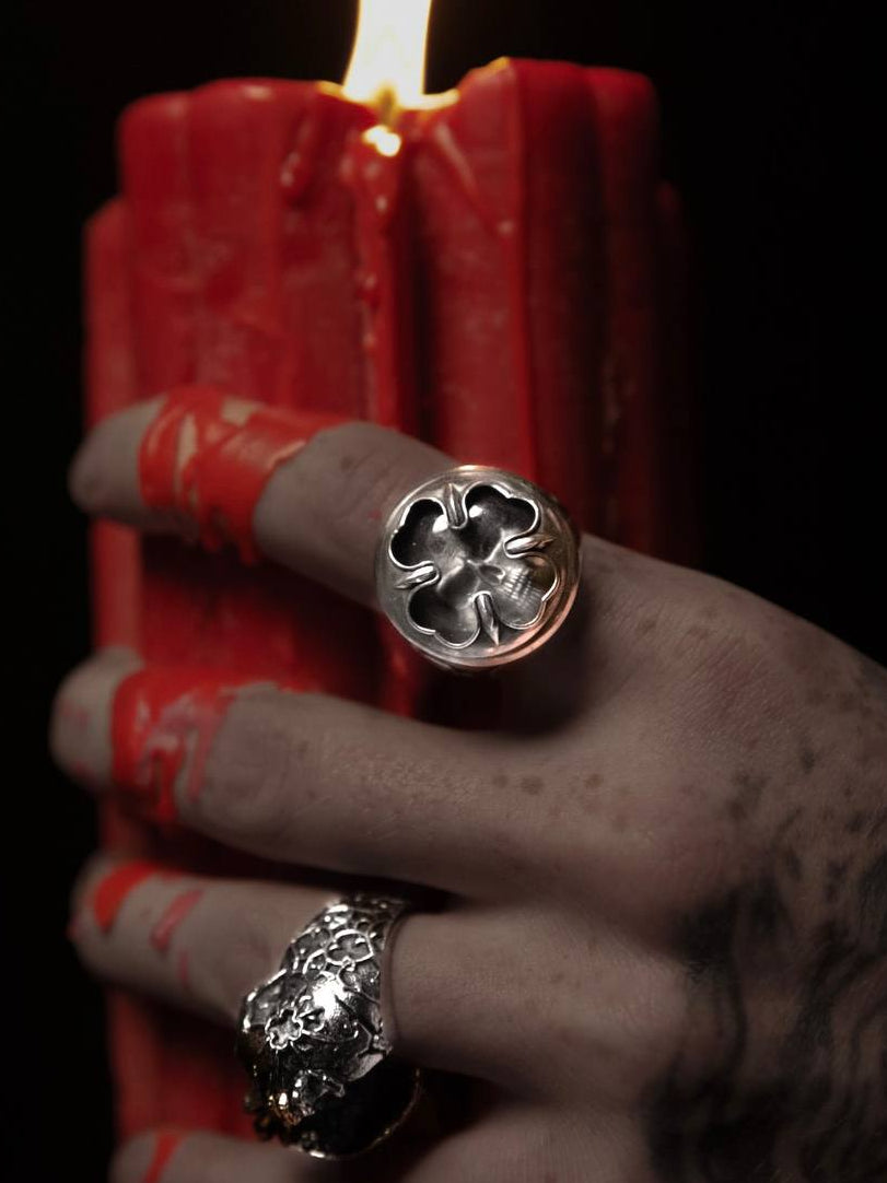 CRYSTAL SKULL RING - 925 SILVER