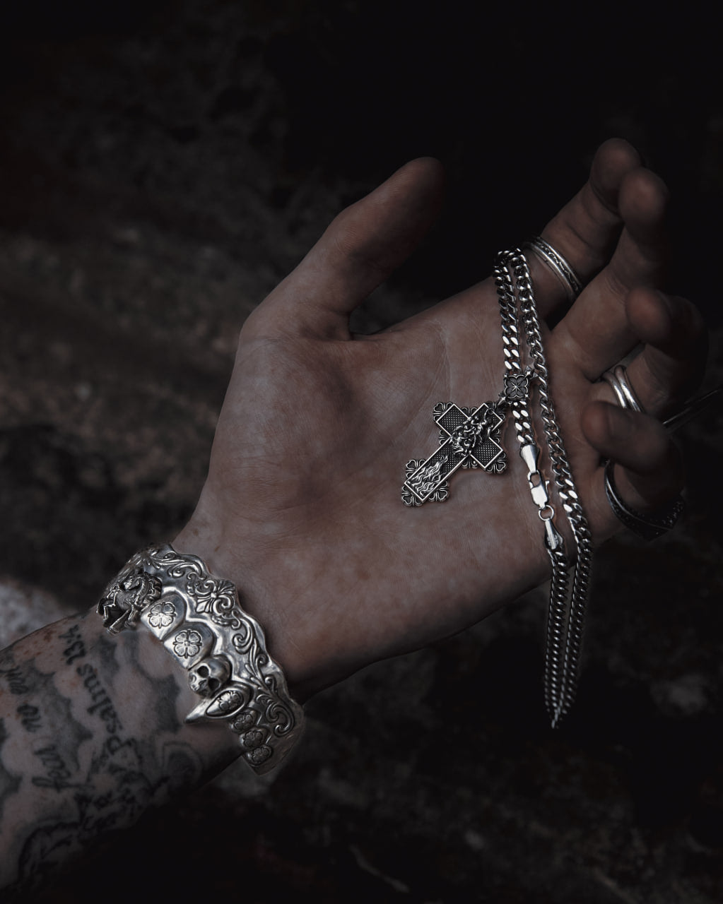 HELL CROSS PENDANT - 925 SILVER