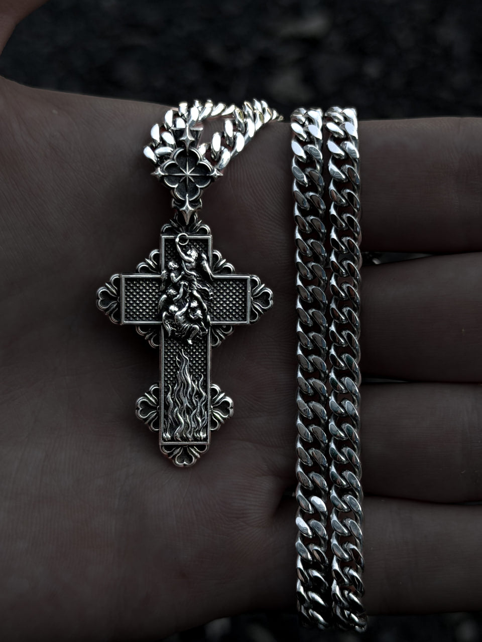 HELL CROSS PENDANT - 925 SILVER